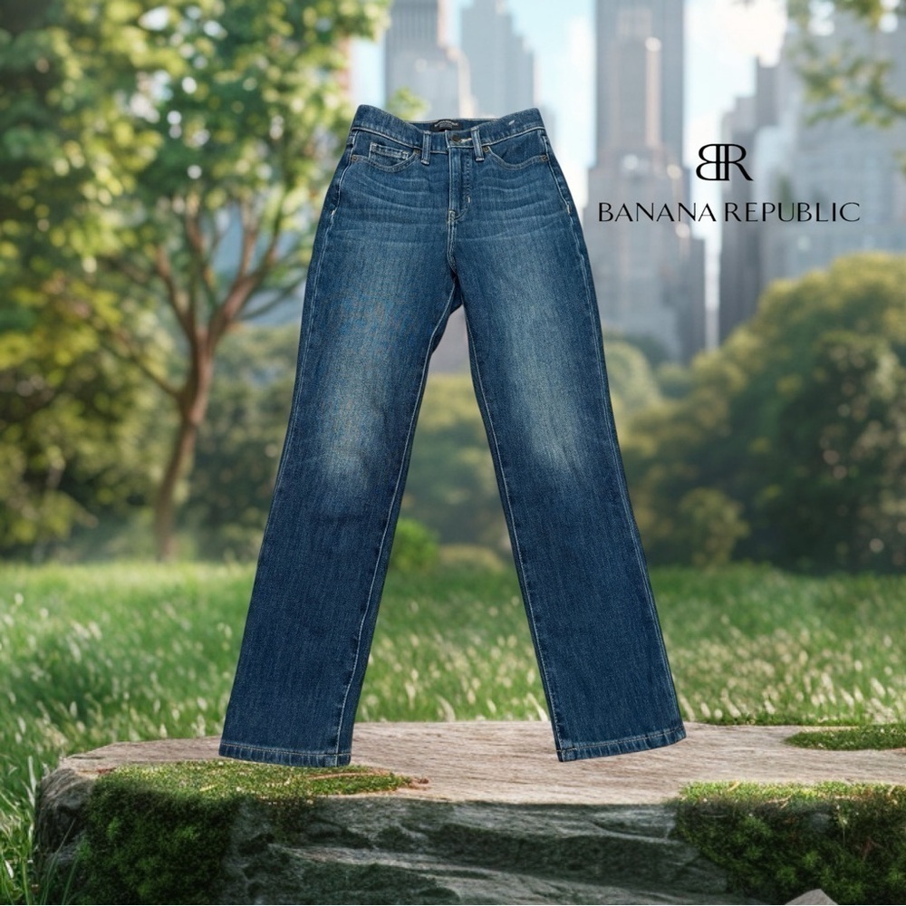 Banana Republic, Premium Denim Ultra High-Rise Slim Fit Jeans, Petite 24, Blue